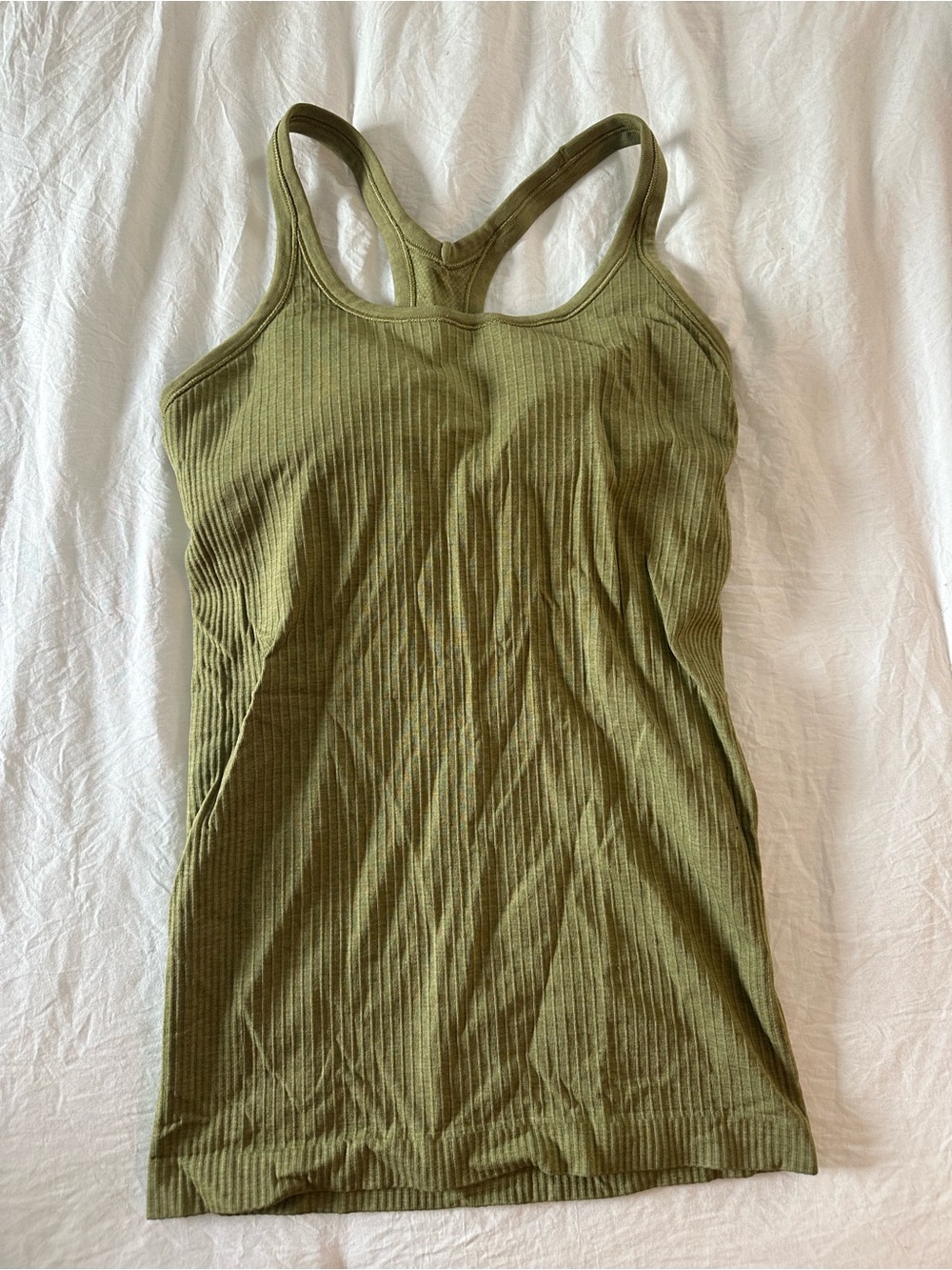 lululemon athletica Olive Green Ribbed Racerback Tank
